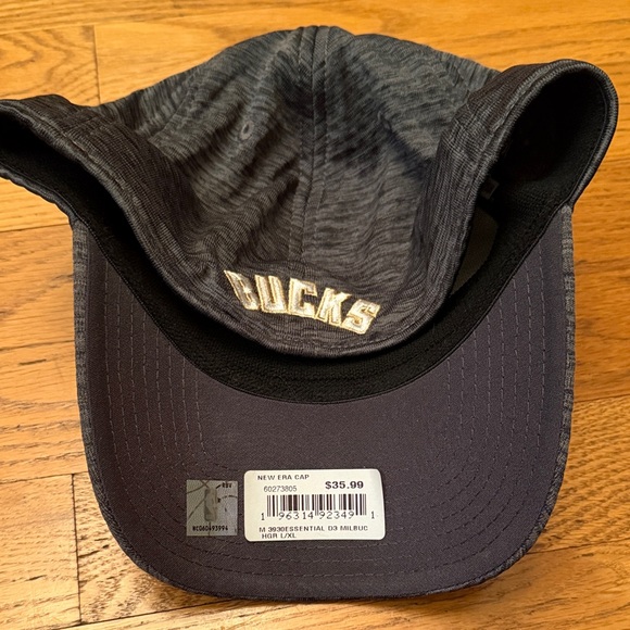 NBA Milwaukee Bucks New Era Dark Gray Cap Bucks Emblem NEW - Picture 2 of 10